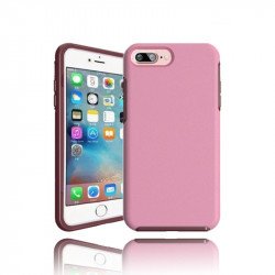 iPhone 7 Plus Hard Gummy Hybrid Case (Pink)